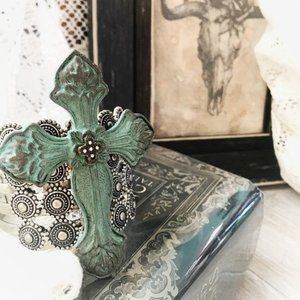 Metal cross bracelet cuff, boho jewelry festival